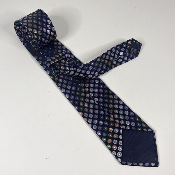Gianni Orvietto 100% Silk Necktie Tie Vintage Floral Purple 3 1/2 x 62 1/2 - Picture 2 of 3